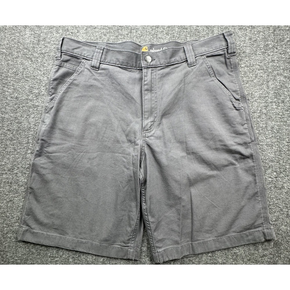 Carhartt‎ Shorts Men's Sz 38 Gray Rugged Flex Relaxed Fit Canvas Work 102514